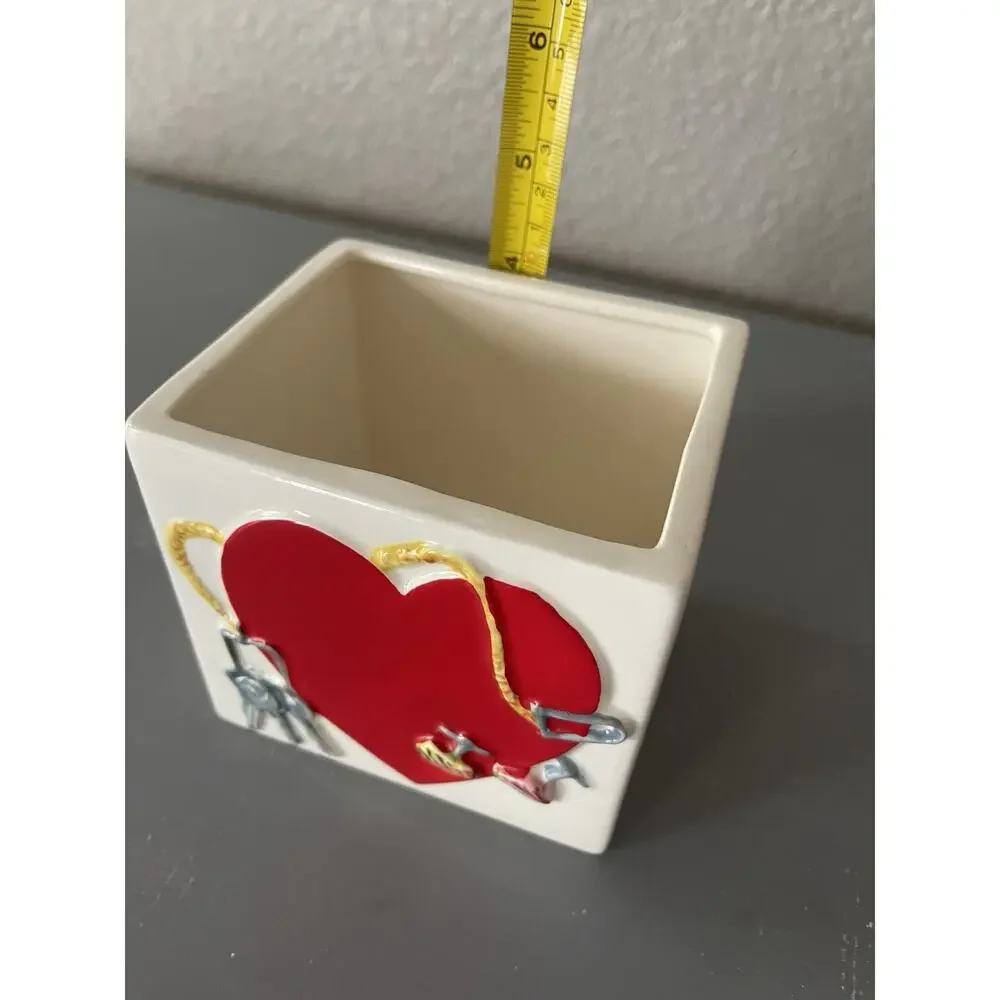 Napco K1906 Vintage “Keys to Heart” Planter Made in Japan MCM Vase 1956